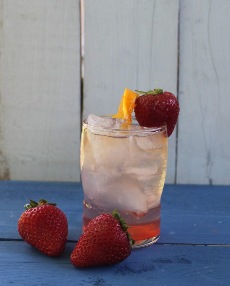 strawberry orange soda in glass