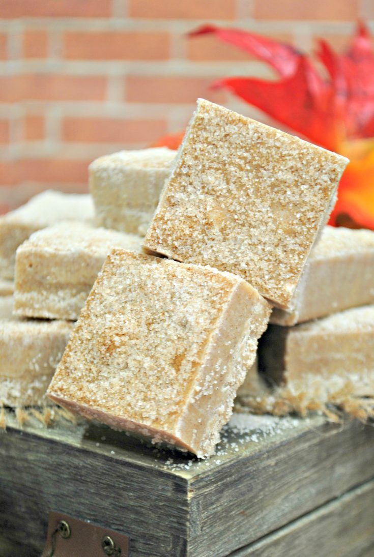 cut squares of snickerdoodle fudge