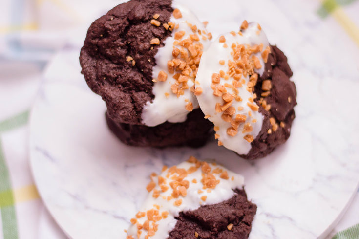 Chocolate Cookies with Toffee Bits