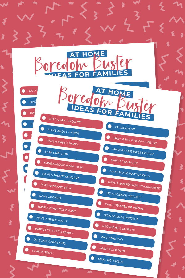 boredom buster printable